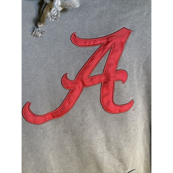 Alabama Crimson Tide Men's Sz XL Hoodie Sweatshirt Gray with Script A Patchwork - Picture 2 of 4